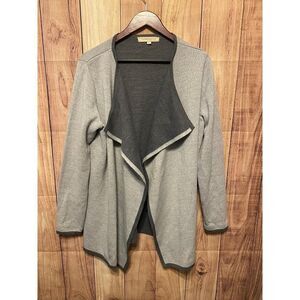 Lineamaglia XL grey open wrap cardigan sweater Italy 45% Wool